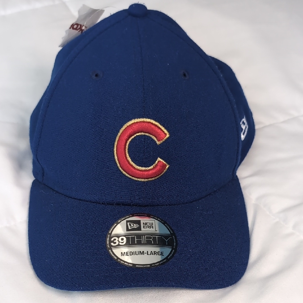 New Era Blue 39THIRTY Cap with Red and Yellow Logo